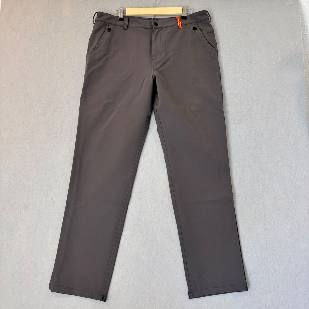 Dude Clothing Mens Disc Golf Pants Charcoal Gray Technical Stretch Size 38